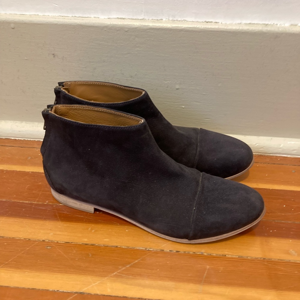Nubuck Navy Ankle Boots